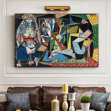 Famous Pablo Picasso's Les Femmes D'Alger Canvas Painting Posters and Prints Wall Art Pictures for Living Room Wall Decor Cuadro 2024 - buy cheap