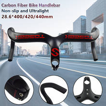 Full Carbon Bicycle Handlebar Integrated Road Bike Bent Bar 400/420/440mm TOSEEK Carbon Fiber Glossy Bike Drop Handlebar 2024 - buy cheap