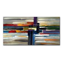 Arthyx-pinturas al óleo sobre lienzo de gran tamaño, arte moderno hecho a mano, imágenes de pared para decoración del hogar y sala de estar, pieza de Color abstracto 2024 - compra barato