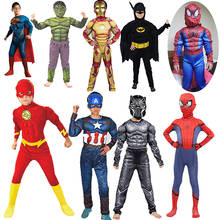 Boy Superhero Muscle Captain America Costume Child Cosplay Halloween Costumes for Kids Boys Girls Hulk Fist Party Gift 2024 - buy cheap