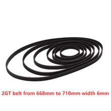 3d printer belt closed loop rubber 2GT timing from 668mm to 710mm width 6mm 2024 - buy cheap