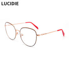 LUCIDIE-gafas ópticas de gran tamaño con montura para mujer, lentes transparentes para ordenador, de alta calidad, de Metal, Ojo de gato 2024 - compra barato
