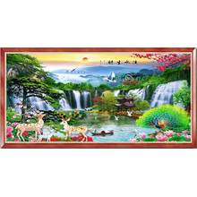 Pintura de diamante para decoração, especial formato ab broca, faça você mesmo, novo artesanato, bordado, completa, para decoração de paisagem, outono, pavão, paisagem 2024 - compre barato