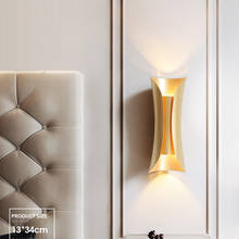 Lámparas de pared doradas NordicLuxury para decoración moderna, lámpara de pared para sala de estar, luces de pared para dormitorio, apliques creativos para el hogar, accesorios de iluminación para interiores 2024 - compra barato