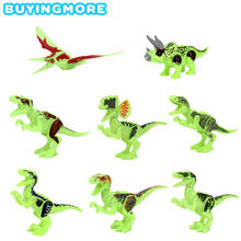 Dinosaurio luminoso para niños, Mundo Jurásico, pterosauro luminoso, bloques de construcción, juguetes educativos para niños, regalo, decoración 2024 - compra barato