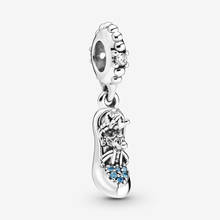 Colgante de plata de ley 925 con forma de zapatilla de cristal de Cenicienta y ratones, compatible con pulsera Pandora, collar, joyería artesanal 2024 - compra barato