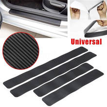 Pegatinas de fibra de carbono para puerta de coche, pegatina Universal antiarañazos, accesorios de protección impermeables, 60x6,8x2cm, 4 piezas 2024 - compra barato