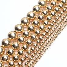 Grânulos de pedra natural luz ouro hematite redondo grânulo para fazer jóias diy perles pulseira acessórios 15 accessories 2 2 3 4 6 8 10 12mm 2024 - compre barato