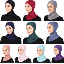 Lenço interno hijab muçulmano, lenço para pescoço, turbante islâmico, cachecol para cabeça 2024 - compre barato