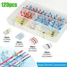 120Pcs Heat Shrink Solder Sleeve Waterproof Soldering Splice Terminals Insulated Electrical Wire Butt Connectors 26-10 AWG Kit 2024 - buy cheap