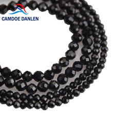 High Quality Natural Stone Faceted Black Spinels Round Beads For Jewelry Making 2/3/4mm DIY Necklace Bracelet Earring 2024 - buy cheap