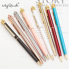 Bolígrafos creativos de 1,0mm con forma de corona dorada, bolígrafos Kawaii para oficina y escuela, suministros de escritura, papelería 2024 - compra barato