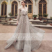 Платье вечернее из тюля, с высоким воротником и рукавами 2024 - купить недорого
