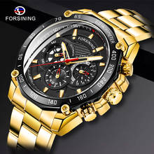 FORSINING Top Brand Men's Self Winding Mechanical Watches Men Luxury Business Watch Male Fashion Gold Black Automatic Wristwatch 2024 - buy cheap