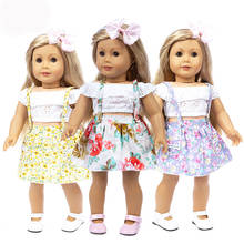 Vestido de flores + ropa de marca para Niña Americana, muñeca americana de 18 ", muñeco alexander, el mejor regalo 2024 - compra barato