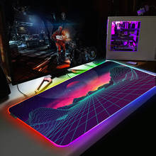 RGB Gaming Mouse Pad with Backlit XXL Computer Mousepad RGB Large Gamer Mouse Carpet Retrowave Big Mause Pad PC Desk Play Mat 2024 - buy cheap