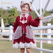 Lolita OP Dress For Girls Sweet Lolita Costume Child Little Red Riding Hood Princess Dress Halloween Cosplay Costume Kids 2024 - buy cheap