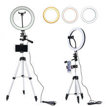 Dimmable 10inch Selfie Ring Light with Camera Tripod Stand Phone Clip For Live Makeup Youtube Photography Lamp Photo Fill Light 2024 - buy cheap
