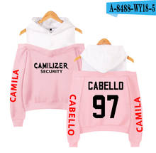 Camila Cabello's Off Shoulder Hoodies Women Fashion Hoodie Streetwear Hip Hop Popular Sweatshirt Kawaii Girl Off Shoulder Hoodie 2024 - buy cheap