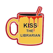 Kiss The Librarian Brooch Buffy the Vampire Slayer Enamel Pin bloody Mug Brooch adorable gift for friends or family 2024 - buy cheap