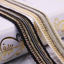 10yards Gold Silver Beaded Chain Lace Trims Ribbon Fabric Paillette Sequin Lace Garment Wedding Dress Sewing Dentelle Applique 2024 - buy cheap