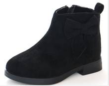 Clássico Outono Inverno Botas Meninas Botas de Borracha de Moda Para Crianças Tornozelo Botas Quentes Sapatos Da Princesa Doce Grande Arco das Crianças -nó 2024 - compre barato