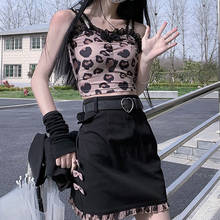 Punk style hot girl mini skirt y2k Harajuku sexy leopard print skirt Wome streetwear Korean high waist sexy casual A-line skirt 2024 - buy cheap