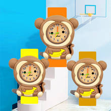 Relógio infantil de macaco 3d, presente de natal para crianças, aprender o tempo, brinquedo, pulseira, relógio de bebê, menino, menina 2024 - compre barato