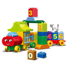 50PCS City Train Building Block Friends Number Figure Diy Brick Set Educational Baby Toys Compatible With Big Size Block brick 2024 - buy cheap