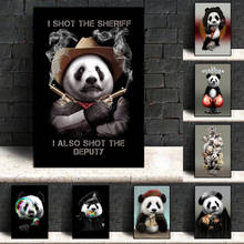 Cute Cartoon Panda Poster Print Animals Canvas Painting Nursery Baby Room Wall Art Picture For Living Room Kids Home Decoration 2024 - buy cheap