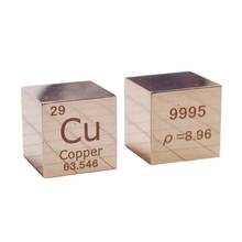 Cubo de cobre y Metal grabado de doble cara, tabla periódica de elementos, de 6 caras acabado pulido, 10X10X10mm, Cube (cuheavy 99.95%) 2024 - compra barato