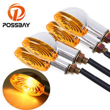 POSSBAY 4Pcs Motorcycle Turn Signal Light Indicator Flasher Blinker Lamp Lights For Harley Yamaha Kawasaki Honda Suzuki 2024 - buy cheap