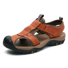 Sandalias romanas clásicas de cuero para hombre, zapatillas de exterior, playa, senderismo, zapatos informales de verano 2024 - compra barato