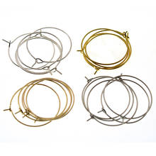 50pcs/lot 20 25 30 35 mm Silver KC Gold Hoops Earrings Big Circle Ear Wire Hoops Earrings Wires For DIY Jewelry Making Supplies 2024 - buy cheap