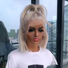 Peruvian Human Hair Pre-Plucked Hairline Platinum Blonde Glueless Front Lace Wigs 150Density 13x6 Lace Front Wigs with Baby Hair 2024 - buy cheap