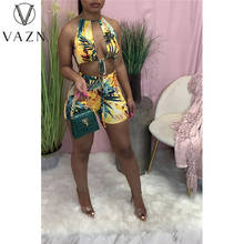 VAZN-traje de baño informal con estampado Tropical para mujer, traje de baño con reducción de edad, moda urbana, cuello, 2021 2024 - compra barato