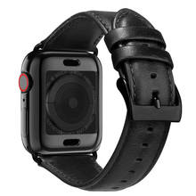 Pulseiras de couro genuíno para apple watch band 44mm 42mm 40mm 38mm com caso de substituição pulseira de couro para iwatch series 5 4 3 2 1 2024 - compre barato