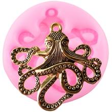 Molde de silicona con forma de pulpo para decoración de pasteles, llaveros, joyería, colgante, moldes de resina epoxi, Chocolate, caramelo, Cupcake, Topper, Fondant 2024 - compra barato