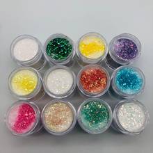 12Bottle/lot Acrylic Powder Mixed Hexagon Colorful Symphony Sequins For Body Face Pigment Holographic Nail Art Powder Dust #125& 2024 - buy cheap