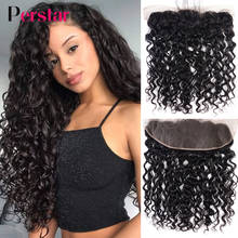 Perstar 13X4 Inch Pre Plucked Lace Frontal Closure Brazilian Water Wave Human Hair Lace Frontal Free Part Frontal with Baby Hair 2024 - buy cheap