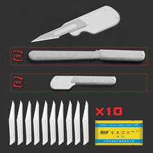 11# 23# 10pcs Carbon Steel Surgical Scalpel Blades Non-Slip Handle Scalpel DIY Cutting Tool Plastic Handle Animal Surgical Knife 2024 - buy cheap