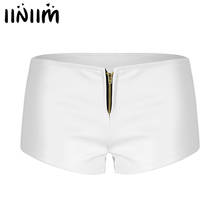 Iiniim-pantalones cortos de aspecto mojado Punk para mujer, Shorts con cremallera, Mini pantalones cortos con cordón, ropa de noche para discoteca, Polo adulto, trajes de baile 2024 - compra barato