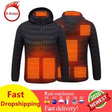 Winter Heated Jackets Vest Down Cotton Mens Women Outdoor Coat USB Electric Heating Hooded Jackets Warm Winter Thermal Coat 2024 - buy cheap