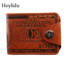 Fashion Vintage Men Wallets PU Leather Business Hasp Purse Dollar Pattern Bifold Short Wallet Male Money Card Holder Coin Pocket 2024 - buy cheap