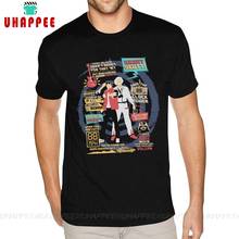 Camiseta estampada personalizada de volta para o futuro, camiseta masculina com estampa personalizada manga curta 100 algodão preto gola redonda 2024 - compre barato