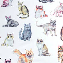 Cute Cat Printed Polyester Cotton Fabric By Meter Patchwork Cloth Chiffon Fabric Home Textile DIY Sewing Material Dress 2024 - buy cheap