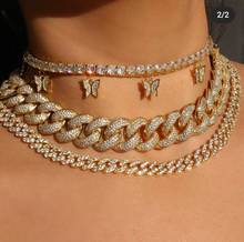 Подвесная теннисная цепь hibrid Butterflys, ожерелье-чокер с кубическим цирконием, набор ювелирных изделий в стиле хип-хоп для женщин, S N-1414 2024 - купить недорого