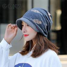 COKK-gorro turbante de cola de caballo para mujer, gorro de invierno coreano, cálido a prueba de frío, para exteriores, a prueba de viento 2024 - compra barato