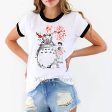 Camiseta de totoro con acuarela para mujer, remera harajuku para mujer, camiseta Spirit Away, ropa kawaii de Anime Miyazaki Hayao 2021 2024 - compra barato