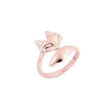 Oly2u Anillos Retro Vintage Style Rose Gold Color Fox Rings Open Animal Rings for Women Femme Wholesale Lots Bulk 2024 - buy cheap